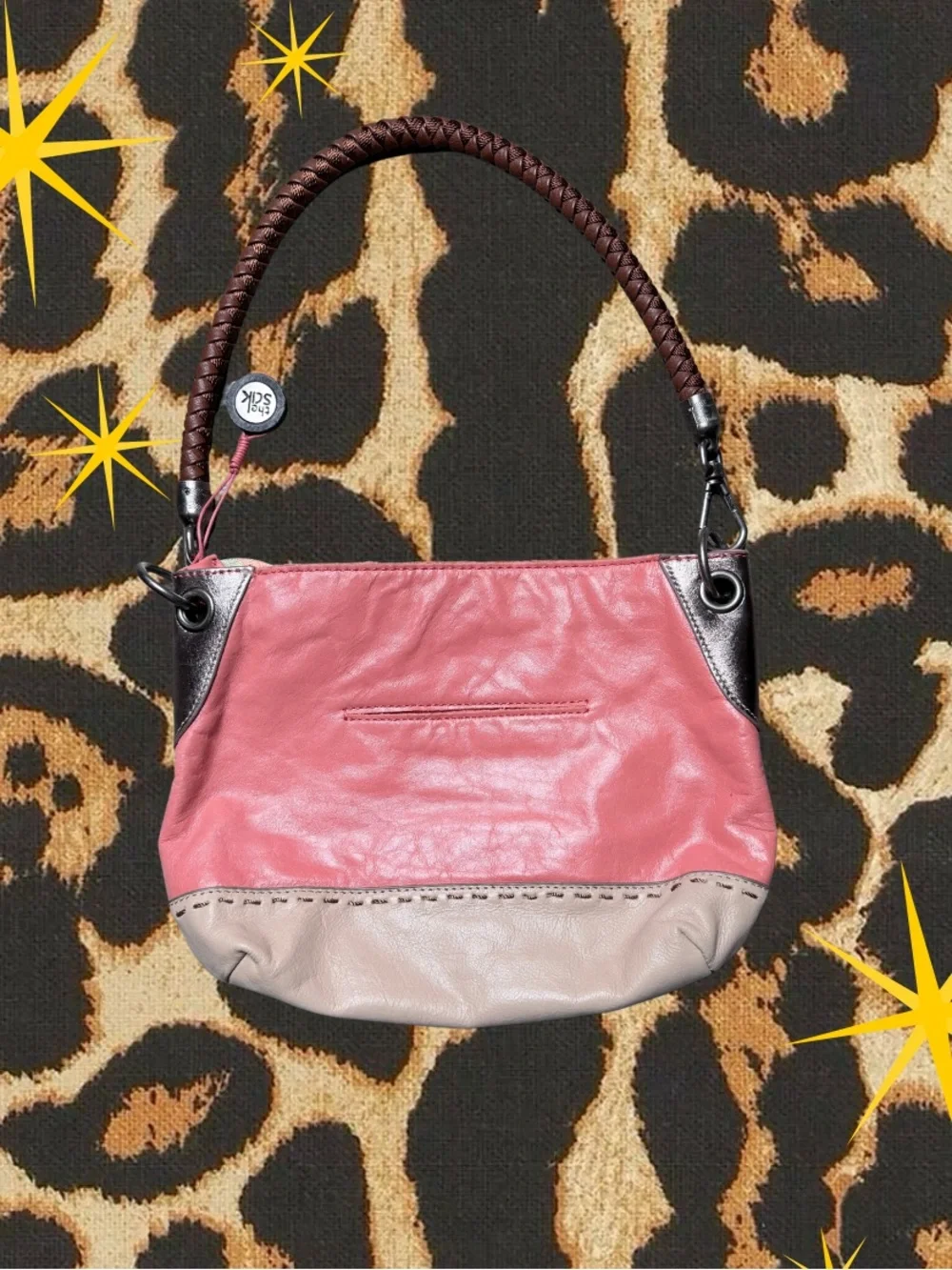 THE SAK | NWT Indio Demi Hobo Braided Strap Shoulder Bag in Pink/Taupe